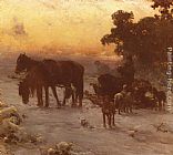 Journey Paintings - A Journey In Winter by Alfred von Kowalski Wierusz